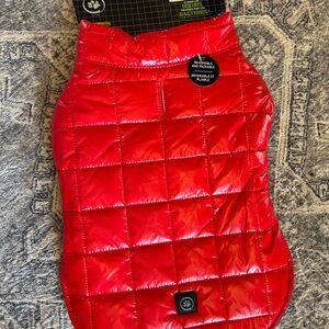 Red Quilted Dog Jacket reversible medium